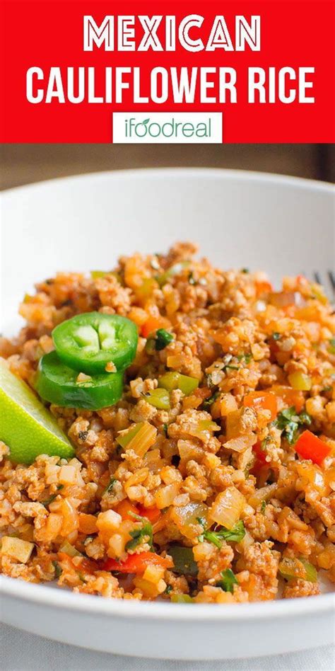 Low Carb Mexican Cauliflower Rice With Ground Turkey And Lots Of