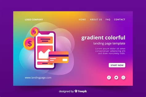 Free Vector Colorful Gradient Landing Page Template