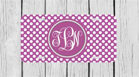 Personalized Monogrammed Polka Dots Purple License By TopCraftCase