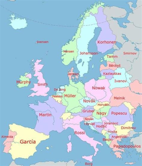 Los apellidos más comunes en Europa y en el mundo El Mirlo Rojo Pepe