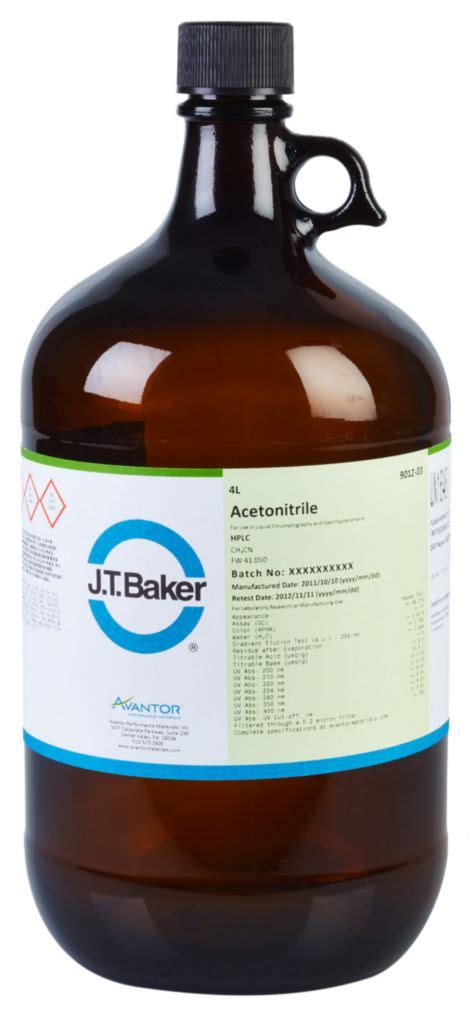 Acetonitrilo ≥999 Por Gc Para Hplc Para Espectrofotometría Jt