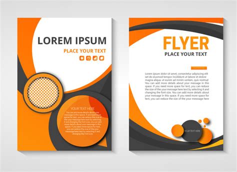 Orange Black Flyers Vectors Free Download Graphic Art Designs