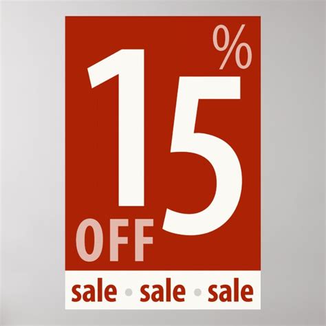 Powerful 15 Off Sale Sign Retail Sales Poster