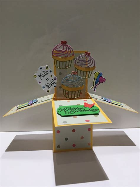 And a handmade birthday card works much better than the ones that you buy from the gift store. Handmade Pop Up Cupcake Happy Birthday card3D carddaughter ...