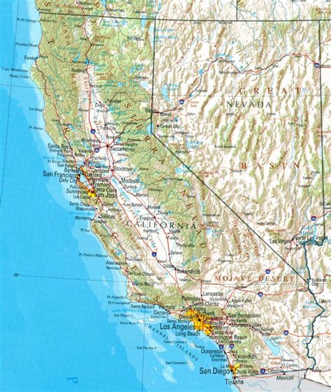California Reference Map Topo Map Of California Free Printable Maps