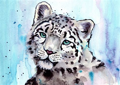 Snow Leopard Snow Leopard Art Leopard Art Leopard Art Print