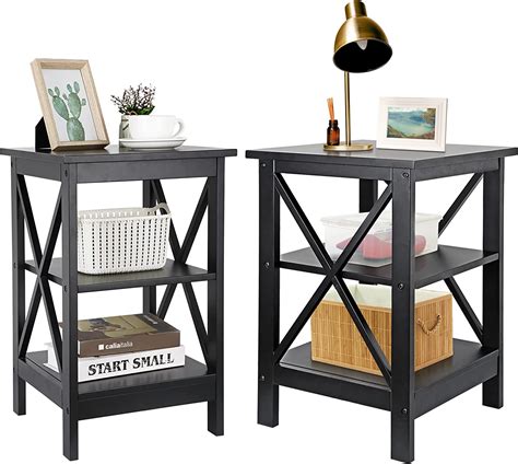 Buy Super Deal Set Of 2 Side Tables 3 Tier Sofa End Table With Storage