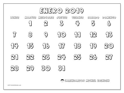 Calendario Enero 2019 56ld Calendario Enero Calendario Para