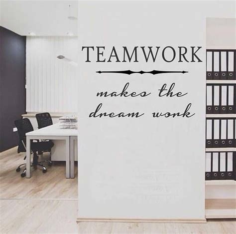 Office Wall Decal Teamwork Makes The Dream Work Motivational Etsy