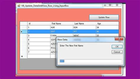 VB NET How To Update Selected DataGridView Row Using InputBox In VB NET With Source Code