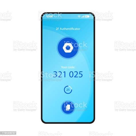 2f Authenticator Smartphone Interface Vector Template Stock