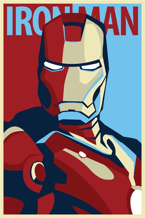 P0106 Iron Man Poster Marvel Hero Comic Book Wall Canvas Print 24x36 In