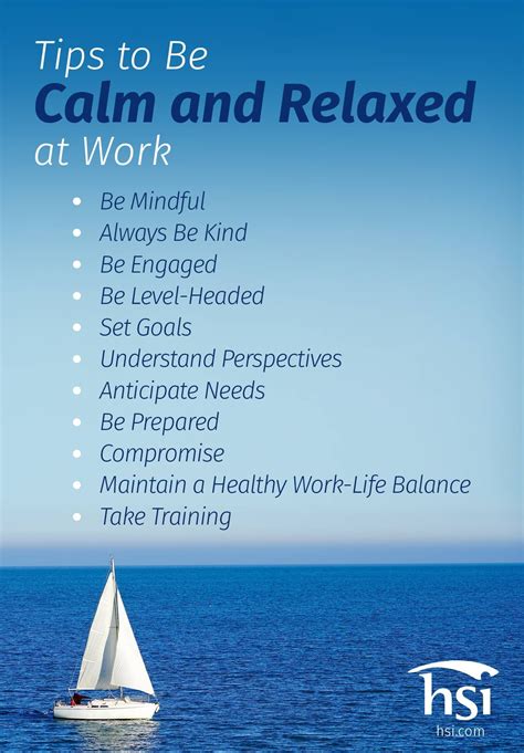 Tips To Be Calm And Relaxed At Work Hsi