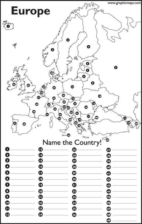 Europe Map Worksheet Artofit