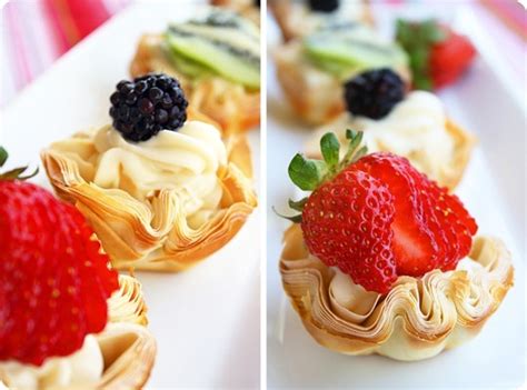 Phyllo dough meat and feta rolls. Fresh Fruit Phyllo Tartlettes - The Comfort of Cooking