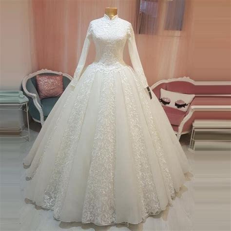 Vestido De Noiva 2021 Arabic Bridal Gown Islamic Muslim Wedding Dress