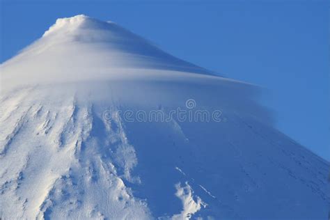 Volcano Klyuchevskaya Sopka Stock Image Image Of Sopka Clouds 60571273