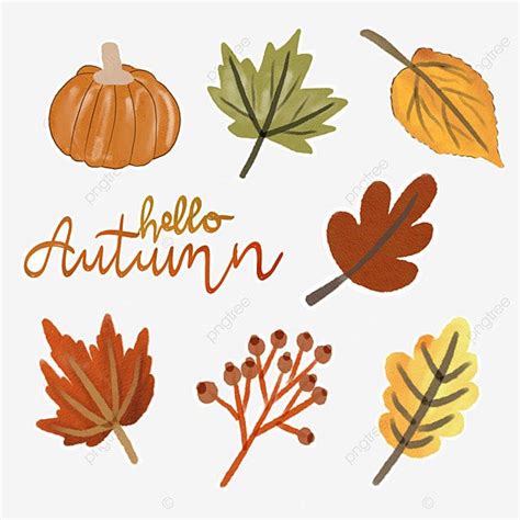 Autumn Leaves And Acorns With The Word Hello Autumn