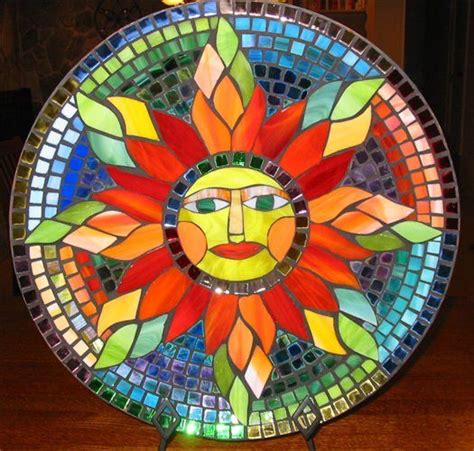 Sun Mosaid Rainbow Art Stained Glass Mosaic Mosaic Glass Mosaic Artwork