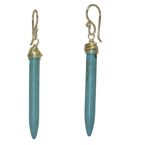 Turquoise Magnesite Stick Earrings Modglam 114 Etsy