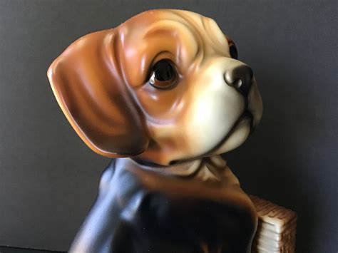 Vintage Beagle Bookend Porcelain Dog Figurine Made In Japan Etsy