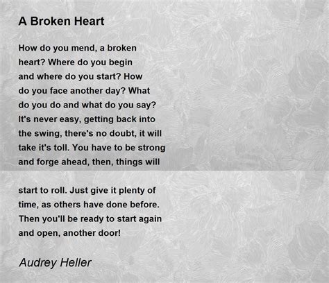 A Broken Heart Poem By Audrey Heller Poem Hunter