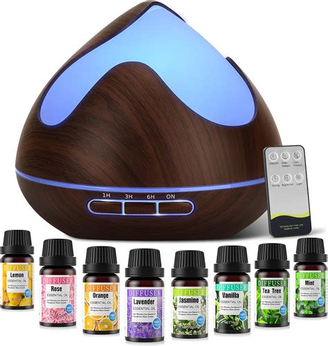500ml Essential Oil Diffuser,JRXH Aromatherapy Diffuser with 8