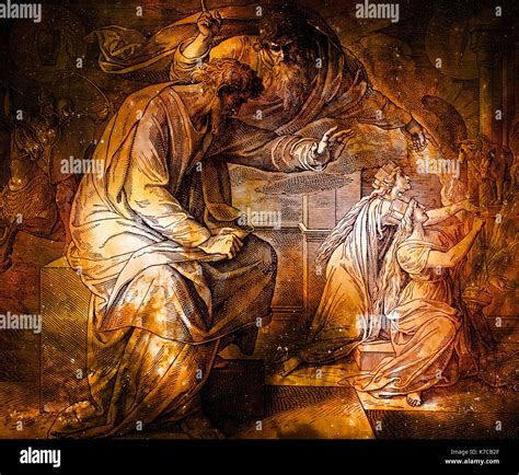 God calls the prophet Jeremiah, graphic collage from engraving of Stock Photo: 159468023 - Alamy