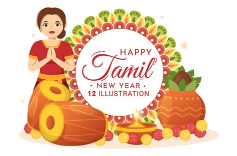 12 Happy Tamil New Year Illustration By Denayunethj Thehungryjpeg