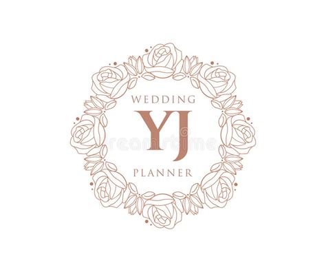 yj initials letter wedding monogram logos collection hand drawn modern minimalistic and floral