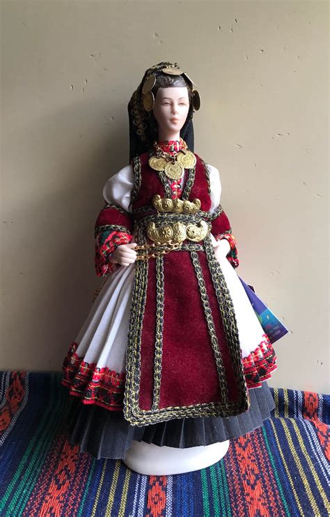 greek porcelain doll evelt dolls greek traditional etsy greek costume porcelain dolls