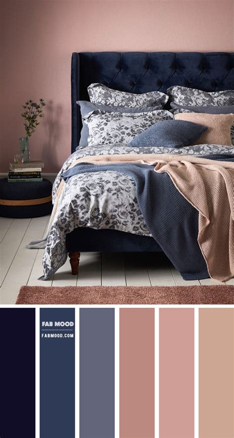 Midnight Blue Blue Grey And Mauve Bedroom Color Scheme Blue Bedroom