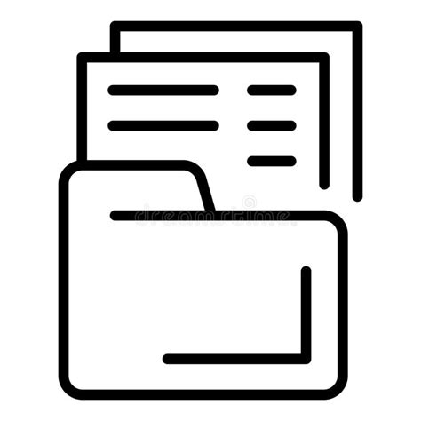 File Folder Icon Outline Vector Organize Document Stock Illustration