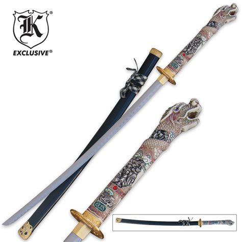 Dragon Katana W Multi Color Handle 3rd Generation True Swords