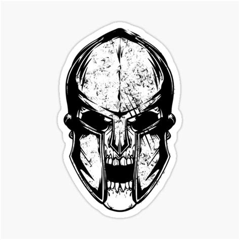 Spartan Skull Sticker For Sale By Artistsinaction Redbubble