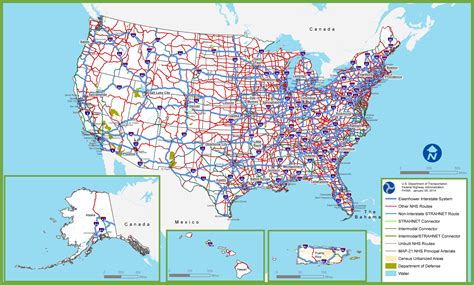Full Map Of The Current Us Interstate System As Of 2014 Including