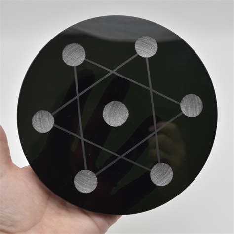 Black Obsidian Round Charging Plate 15cm 1 Count Calder Crystals