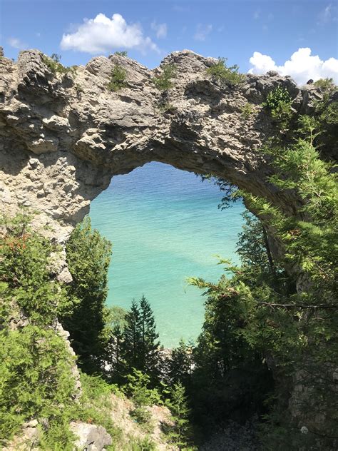 Vacationing This Weekend And Got This Picture Of Arch Rock On Mackinac