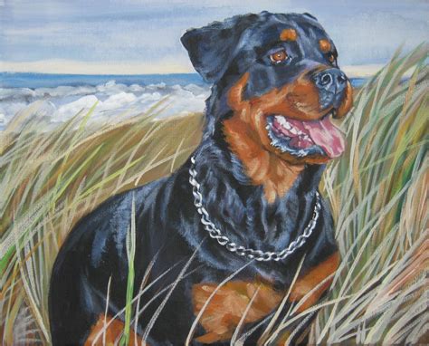 Rottweiler Dog Art Portrait Canvas Print Of La Shepard Etsy Dog Art