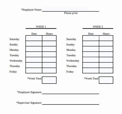 Bi Weekly Time Card Template Lovely 31 Simple Timesheet Templates Doc