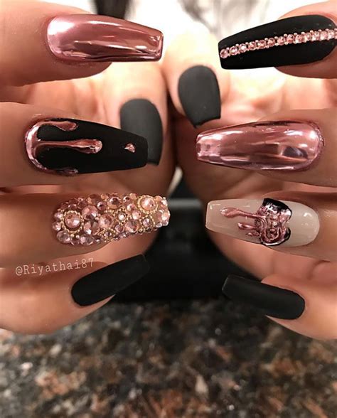 Click here to see 24 of the coolest designs. 80+ Matte Black Coffin & Almond Nails Design Ideas To Try ...