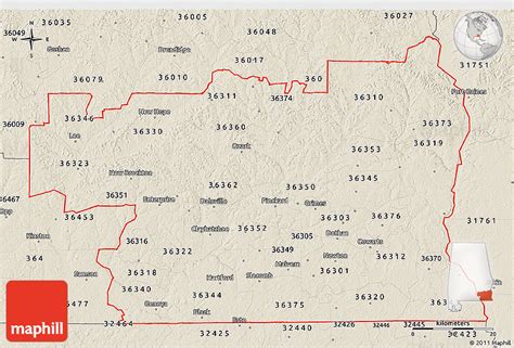 Shaded Relief 3d Map Of Zip Codes Starting With 363