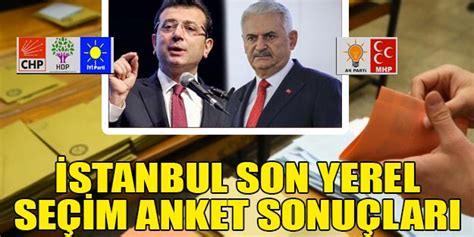 Son İstanbul yerel seçim 2019 anket sonuçları 23 Haziran AK Parti CHP