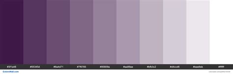 Tints Xkcd Color Very Dark Purple 2a0134 Hex Colors Palette Colorswall
