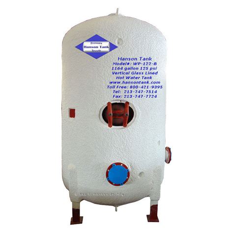 Wp B Asme Glass Lined Hot Water Tank Hanson Tank Asme Code Pressure Vessel Mfg