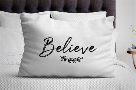 Inspirational Quote Throw Pillow Believe Printed Pillow Cases Etsy