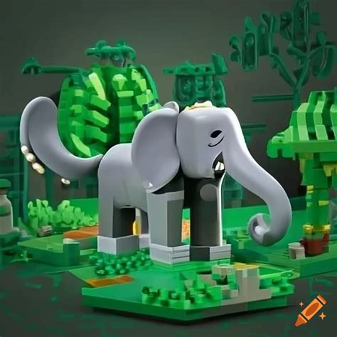 Lego Elephant In A Forest On Craiyon