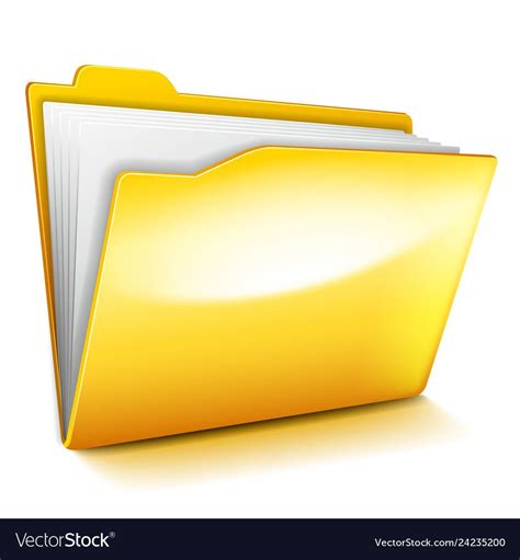 Computer Folder Isolated On White Vector Image On Vectorstock Life