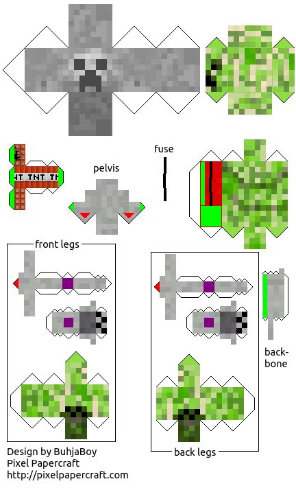 Minecraft Papercraft Creeper Skeleton