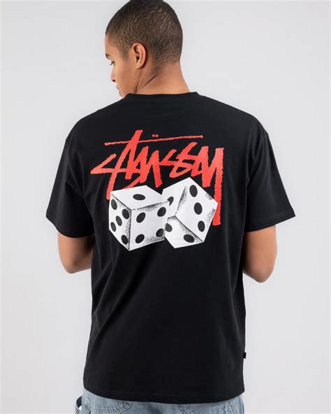 Shop Stussy Pair Of Dice Solid T Shirt In Black Fast Shipping And Easy